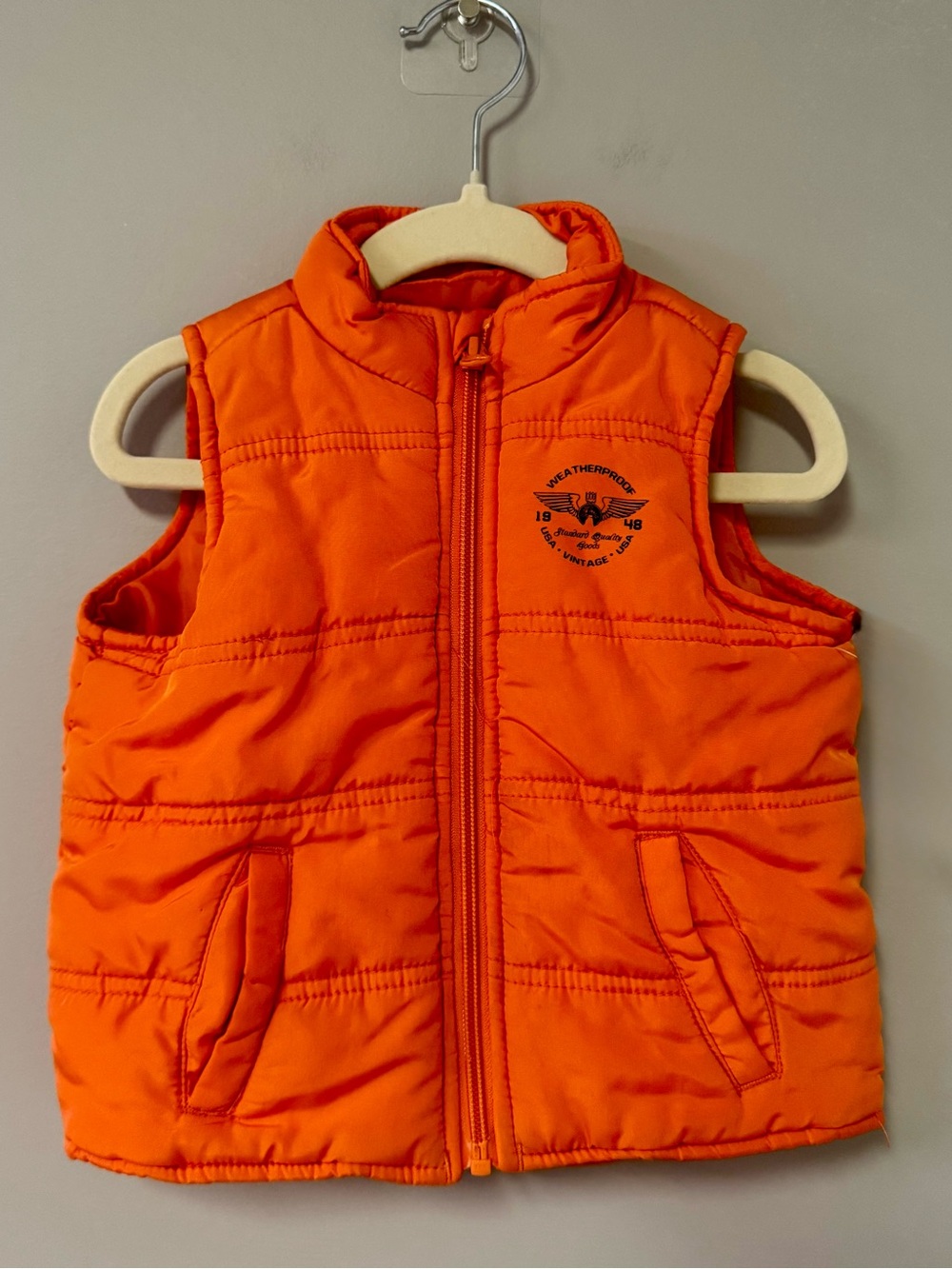 Kids Orange Puffer Vest